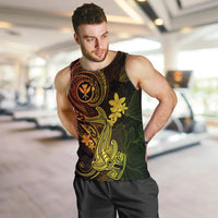 Hawaii Men Tank Top Hammerhead Shark Tattoo Mix Polynesian Plumeria Reggae Version LT14 - Polynesian Pride