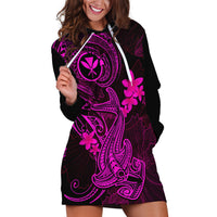Hawaii Hoodie Dress Hammerhead Shark Tattoo Mix Polynesian Plumeria Pink Version LT14 Pink - Polynesian Pride