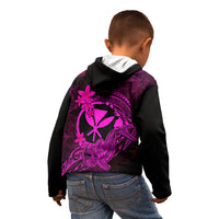 Hawaii Kid Hoodie Hammerhead Shark Tattoo Mix Polynesian Plumeria Pink Version LT14 - Polynesian Pride