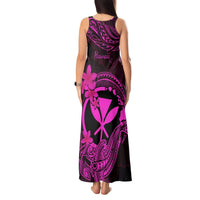 Hawaii Tank Maxi Dress Hammerhead Shark Tattoo Mix Polynesian Plumeria Pink Version LT14 - Polynesian Pride