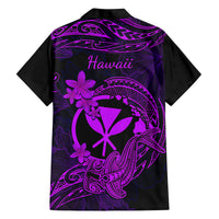 hawaii-family-matching-long-sleeve-bodycon-dress-and-hawaiian-shirt-hammerhead-shark-tattoo-mix-polynesian-plumeria-purple-version