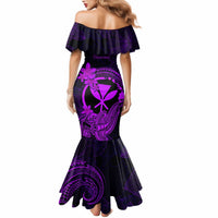 Hawaii Mermaid Dress Hammerhead Shark Tattoo Mix Polynesian Plumeria Purple Version LT14 - Polynesian Pride