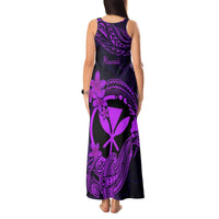 Hawaii Tank Maxi Dress Hammerhead Shark Tattoo Mix Polynesian Plumeria Purple Version LT14 - Polynesian Pride