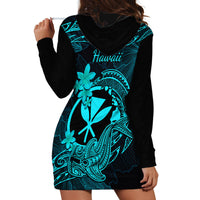 Hawaii Hoodie Dress Hammerhead Shark Tattoo Mix Polynesian Plumeria Turquoise Version LT14 - Polynesian Pride