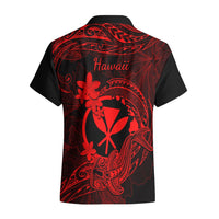 Hawaii Hawaiian Shirt Hammerhead Shark Tattoo Mix Polynesian Plumeria Red Version LT14 - Polynesian Pride