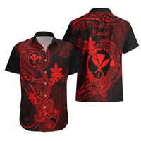 Hawaii Hawaiian Shirt Hammerhead Shark Tattoo Mix Polynesian Plumeria Red Version LT14 - Polynesian Pride