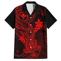 Hawaii Kid Hawaiian Shirt Hammerhead Shark Tattoo Mix Polynesian Plumeria Red Version LT14 Kid Red - Polynesian Pride