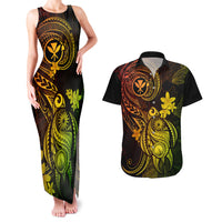 Hawaii Couples Matching Tank Maxi Dress and Hawaiian Shirt Turtle Mix Polynesian Plumeria Reggae Version LT14 Reggae - Polynesian Pride