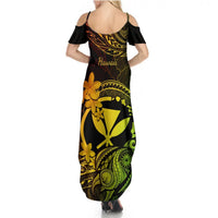 Hawaii Summer Maxi Dress Turtle Mix Polynesian Plumeria Reggae Version LT14 - Polynesian Pride