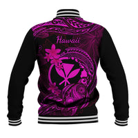 Hawaii Baseball Jacket Turtle Mix Polynesian Plumeria Pink Version LT14 - Polynesian Pride