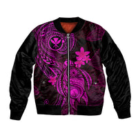 Hawaii Bomber Jacket Turtle Mix Polynesian Plumeria Pink Version LT14 Unisex Pink - Polynesian Pride