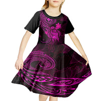Hawaii Kid Short Sleeve Dress Turtle Mix Polynesian Plumeria Pink Version LT14 - Polynesian Pride