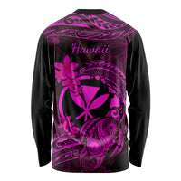 Hawaii Long Sleeve Shirt Turtle Mix Polynesian Plumeria Pink Version LT14 - Polynesian Pride