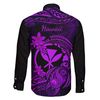 hawaii-family-matching-off-shoulder-long-sleeve-dress-and-hawaiian-shirt-turtle-mix-polynesian-plumeria-purple-version