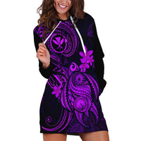 Hawaii Hoodie Dress Turtle Mix Polynesian Plumeria Purple Version LT14 Purple - Polynesian Pride