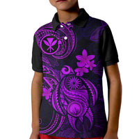 Hawaii Kid Polo Shirt Turtle Mix Polynesian Plumeria Purple Version LT14 Kid Purple - Polynesian Pride