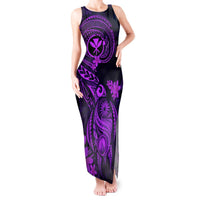 Hawaii Tank Maxi Dress Turtle Mix Polynesian Plumeria Purple Version LT14 Women Purple - Polynesian Pride