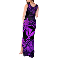 Hawaii Tank Maxi Dress Turtle Mix Polynesian Plumeria Purple Version LT14 - Polynesian Pride