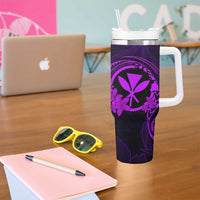 Hawaii Tumbler With Handle Turtle Mix Polynesian Plumeria Purple Version LT14 - Polynesian Pride