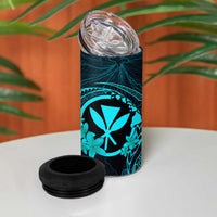 Hawaii 4 in 1 Can Cooler Tumbler Turtle Mix Polynesian Plumeria Turquoise Version