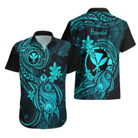 Hawaii Hawaiian Shirt Turtle Mix Polynesian Plumeria Turquoise Version LT14 - Polynesian Pride