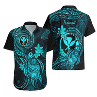 Hawaii Hawaiian Shirt Turtle Mix Polynesian Plumeria Turquoise Version LT14 - Polynesian Pride