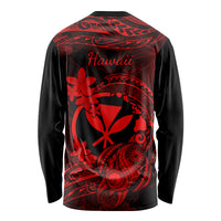Hawaii Long Sleeve Shirt Turtle Mix Polynesian Plumeria Red Version LT14 - Polynesian Pride