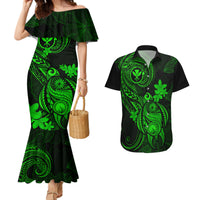 Hawaii Couples Matching Mermaid Dress and Hawaiian Shirt Turtle Mix Polynesian Plumeria Green Version LT14 Green - Polynesian Pride