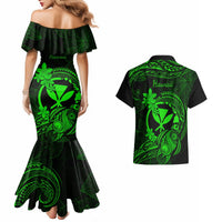 Hawaii Couples Matching Mermaid Dress and Hawaiian Shirt Turtle Mix Polynesian Plumeria Green Version LT14 - Polynesian Pride