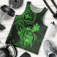 Hawaii Men Tank Top Turtle Mix Polynesian Plumeria Green Version LT14 Green - Polynesian Pride