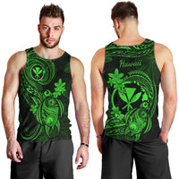 Hawaii Men Tank Top Turtle Mix Polynesian Plumeria Green Version LT14 - Polynesian Pride