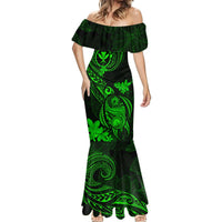 Hawaii Mermaid Dress Turtle Mix Polynesian Plumeria Green Version LT14 - Polynesian Pride