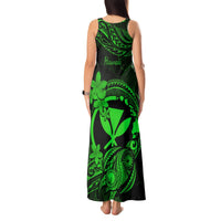 Hawaii Tank Maxi Dress Turtle Mix Polynesian Plumeria Green Version LT14 - Polynesian Pride