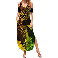 Hawaii Summer Maxi Dress Ukulele Mix Polynesian Plumeria Reggae Version LT14 Women Reggae - Polynesian Pride
