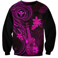 Hawaii Sweatshirt Ukulele Mix Polynesian Plumeria Pink Version LT14 Unisex Pink - Polynesian Pride