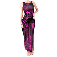 Hawaii Tank Maxi Dress Ukulele Mix Polynesian Plumeria Pink Version LT14 Women Pink - Polynesian Pride