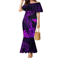 Hawaii Mermaid Dress Ukulele Mix Polynesian Plumeria Purple Version LT14 Women Purple - Polynesian Pride
