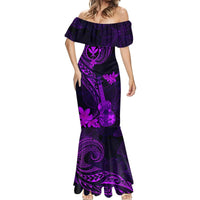 Hawaii Mermaid Dress Ukulele Mix Polynesian Plumeria Purple Version LT14 - Polynesian Pride