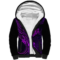 Hawaii Sherpa Hoodie Ukulele Mix Polynesian Plumeria Purple Version LT14 Unisex Purple - Polynesian Pride