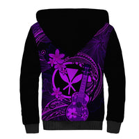 Hawaii Sherpa Hoodie Ukulele Mix Polynesian Plumeria Purple Version LT14 - Polynesian Pride