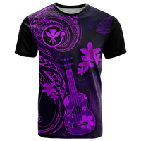 Hawaii T Shirt Ukulele Mix Polynesian Plumeria Purple Version LT14 Purple - Polynesian Pride