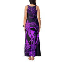 Hawaii Tank Maxi Dress Ukulele Mix Polynesian Plumeria Purple Version LT14 - Polynesian Pride