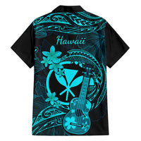 Hawaii Kid Hawaiian Shirt Ukulele Mix Polynesian Plumeria Turquoise Version LT14 - Polynesian Pride