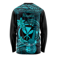hawaii-long-sleeve-shirt-ukulele-mix-polynesian-plumeria-turquoise-version