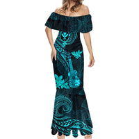 Hawaii Mermaid Dress Ukulele Mix Polynesian Plumeria Turquoise Version LT14 - Polynesian Pride