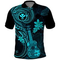 Hawaii Polo Shirt Ukulele Mix Polynesian Plumeria Turquoise Version LT14 Turquoise - Polynesian Pride