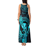 Hawaii Tank Maxi Dress Ukulele Mix Polynesian Plumeria Turquoise Version LT14 - Polynesian Pride