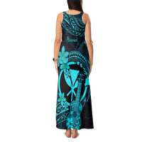 Hawaii Tank Maxi Dress Ukulele Mix Polynesian Plumeria Turquoise Version LT14 - Polynesian Pride