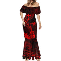 Hawaii Mermaid Dress Ukulele Mix Polynesian Plumeria Red Version LT14 - Polynesian Pride