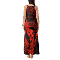 Hawaii Tank Maxi Dress Ukulele Mix Polynesian Plumeria Red Version LT14 - Polynesian Pride